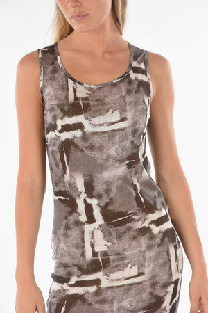 Vestito Midi MONOPOLI Attillato con Fantasia Astratta