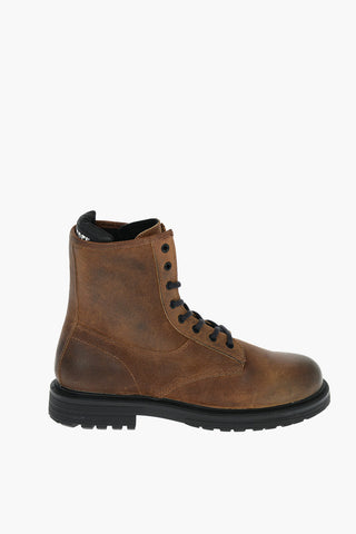 Contrasting Laces Leather D-ALABHAMA CB Combat Booties
