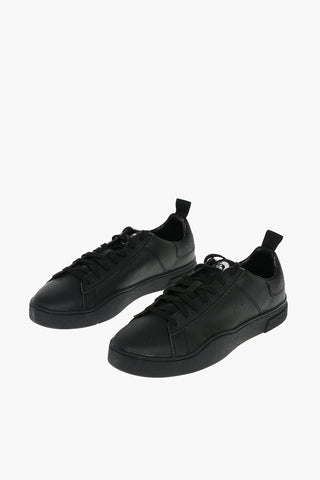solid color leather S-CLEVER LOW LACE sneakers