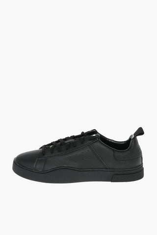 solid color leather S-CLEVER LOW LACE sneakers