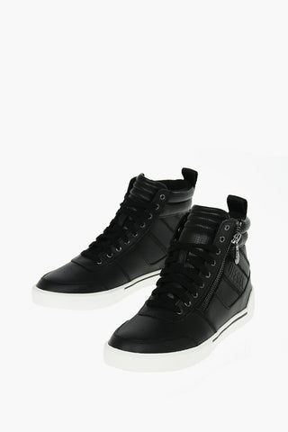 Sneakers S-DVELOWS MID CUT in pelle con zip laterale