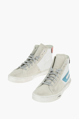 leather S-MYDORI ML high top sneakers with suede details