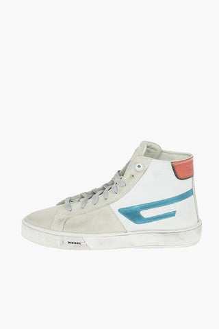 leather S-MYDORI ML high top sneakers with suede details