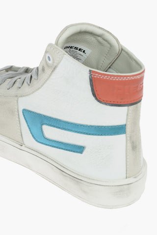 leather S-MYDORI ML high top sneakers with suede details