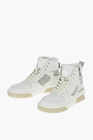 Leather S-RUA MID SK High Top Sneakers with Suede Details