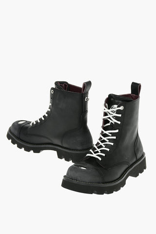Leather D-KONBA CB combat boots