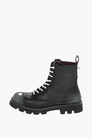 Leather D-KONBA CB combat boots