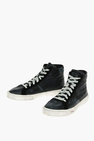 Vintage Effect Leather S-MYDORI MC Low-Top Sneakers