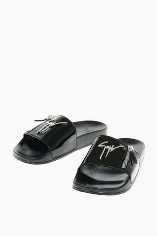 Slides iin Pelle CANTADORA con Zip Decorativa