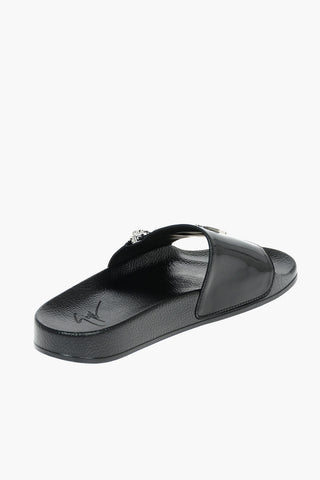Slides iin Pelle CANTADORA con Zip Decorativa
