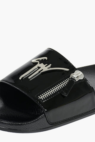 Slides iin Pelle CANTADORA con Zip Decorativa