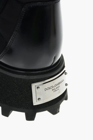Nylon Leather MICHELANGELO Combat Boots with Logoed Statement Sole