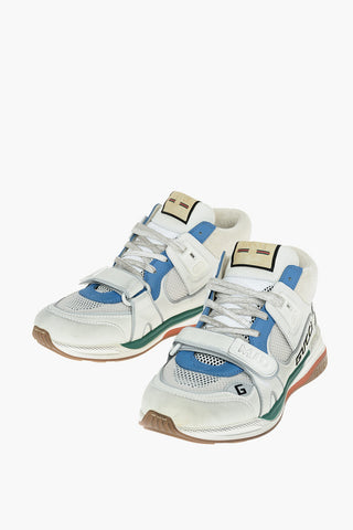 Leather Fabric ULTRAPACE High-top Sneakers with Logo embroidery