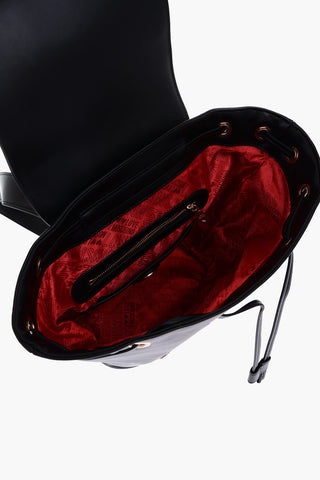LOVE Faux-leather Square Backpack with Maxi Heart