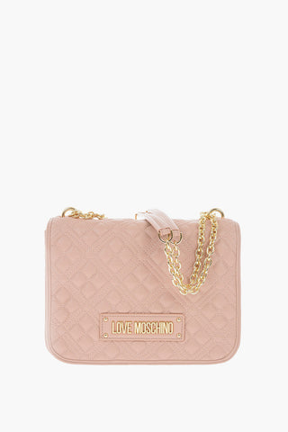 LOVE Faux Leather Quilted Shoulder Bag