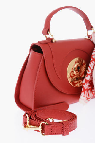 LOVE Textured Faux Leather Mini Bag with Logoed Neckerchief