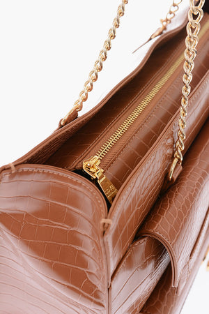LOVE Borsa Tote in Ecopelle Effetto Coccodrillo