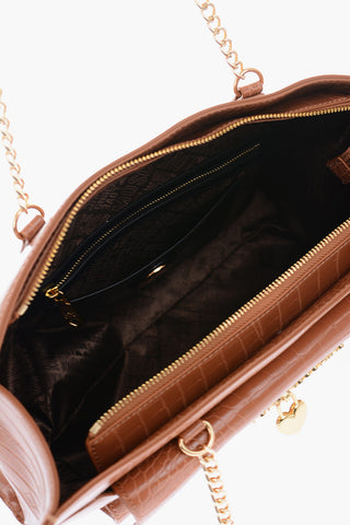 LOVE Crocodile-Effect Eco-Leather Tote Bag