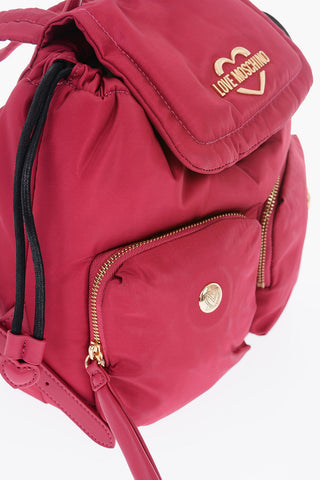 LOVE Fabric Backpack with Golden Details