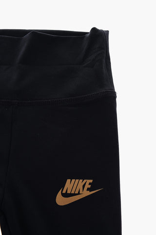 Leggings con Stampa Logo e Bande a Contrasto