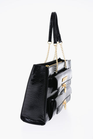 LOVE Borsa Tote in Ecopelle con Motivo Coccodrillo