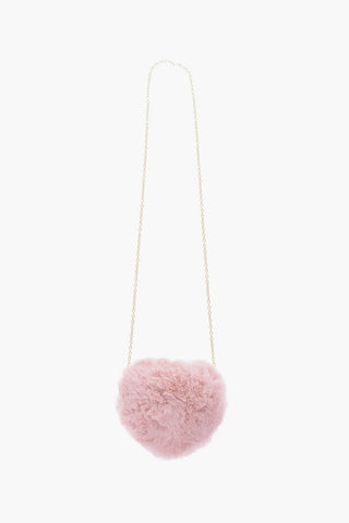LOVE Mini Borsa a Forma di Cuore in Ecopelliccia
