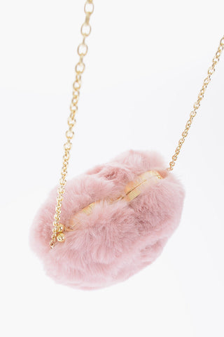 LOVE Mini Borsa a Forma di Cuore in Ecopelliccia