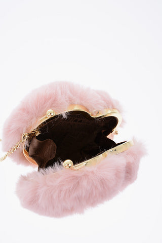 LOVE Mini Borsa a Forma di Cuore in Ecopelliccia