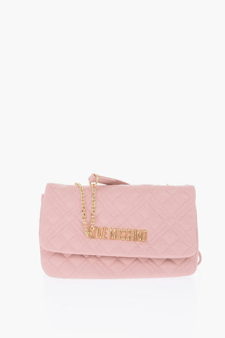 LOVE Faux Leather Quilted Shoulder Bag