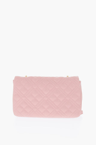 LOVE Faux Leather Quilted Shoulder Bag