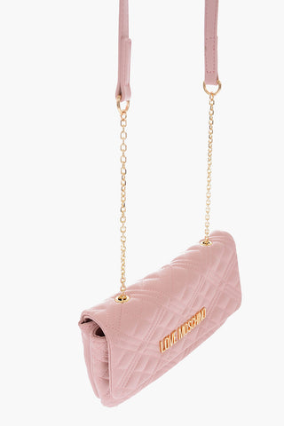 LOVE Faux Leather Quilted Shoulder Bag