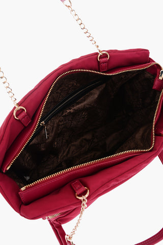 LOVE Fabric Shoulder Bag with Golden Chain