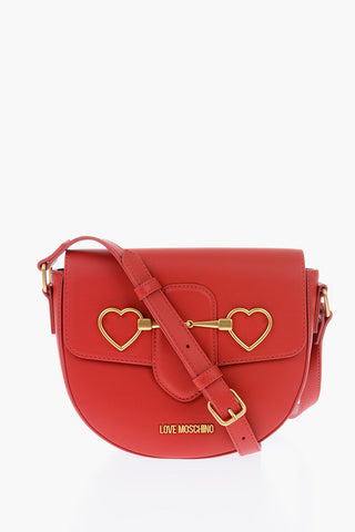 LOVE Faux Leather Crossbody Bag with Golden Logo