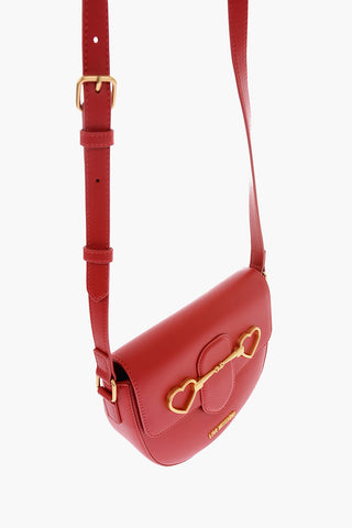 LOVE Faux Leather Crossbody Bag with Golden Logo