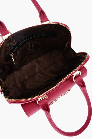 LOVE Pebbled Faux Leather Handbag with Heart Logo
