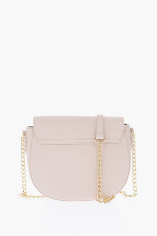 LOVE Textured Faux Leather Saddle Bag with Embossed Logo