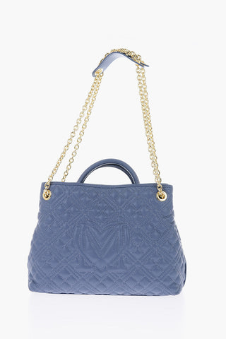 LOVE Borsa in Ecopelle Trapuntata con Catena Dorata