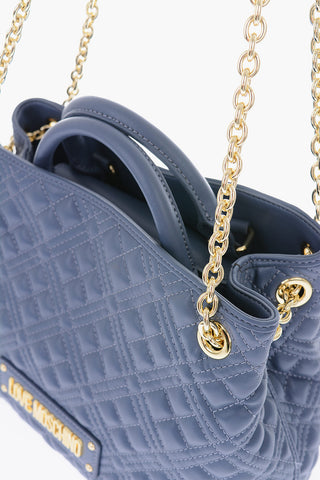LOVE Borsa in Ecopelle Trapuntata con Catena Dorata