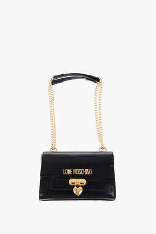 LOVE Faux Leather Crocodile Effect Shoulder Bag