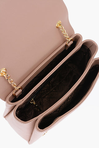 LOVE Golden Logo Faux Leather Saddle Bag with Neckerchief