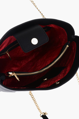 LOVE Faux Leather Bag with Golden Details and Neckerchief