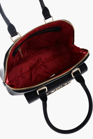n 	LOVE Textured Faux Leather Hand Bag with Heart Logo