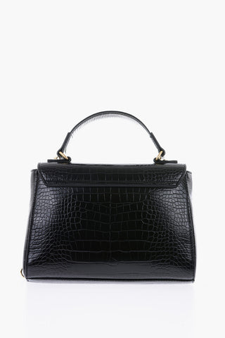 LOVE Faux Leather Crocodile Printed Mini Hand Bag