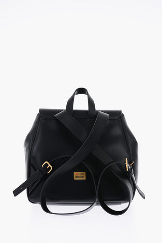 LOVE Faux Leather Backpack with Double Pockets Front
