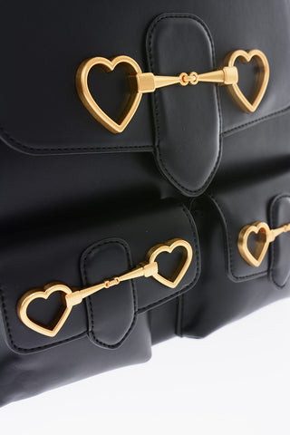 LOVE Faux Leather Backpack with Double Pockets Front