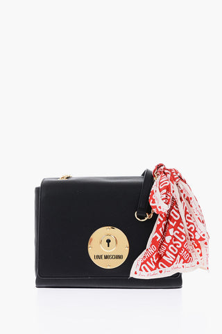  	LOVE Borsa Saddle in Ecopelle con Logo Dorato e Foulard