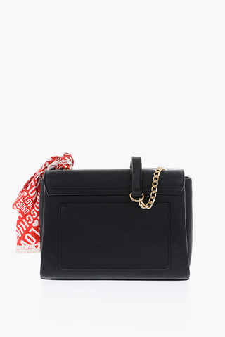  	LOVE Borsa Saddle in Ecopelle con Logo Dorato e Foulard