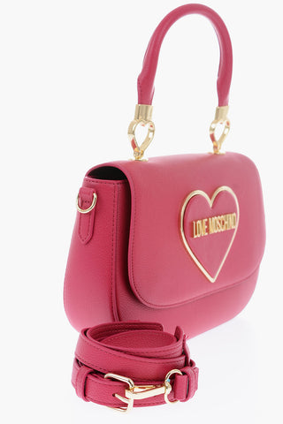 LOVE Removable Shoulder Strap Textured Faux Leather Bag