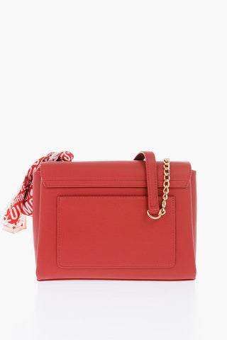 LOVE Golden Logo Faux Leather Saddle Bag with Neckerchief