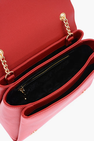 LOVE Golden Logo Faux Leather Saddle Bag with Neckerchief